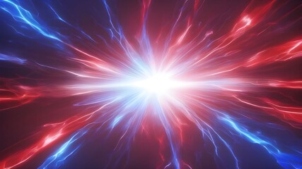 Naklejka premium Red and blue lights colliding