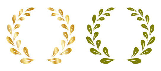 golden laurel wreath award isolated	