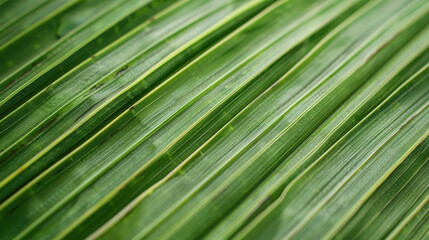 Fototapeta premium Close-Up of Vibrant Green Palm Leaves