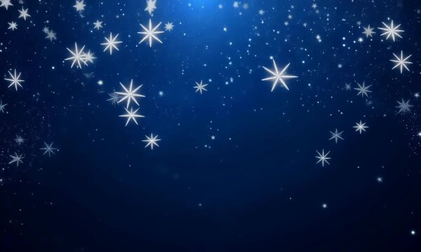 Winter Wonderland: A mesmerizing blue background with a gentle snowfall of white snowflakes. Perfect for wintery, festive, and magical designs. 