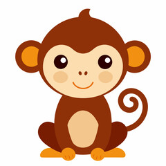 Fototapeta premium Cute Monkey Vector Illustration for Children's Designs