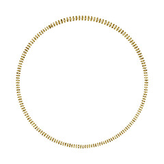 Gold Glittering Circle Of Paint Golden Glitter Texture. Abstract Circle Frame Transparent Background