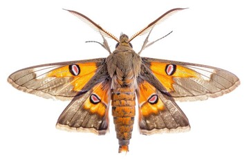 Obraz premium A close-up shot of a moth sitting on a white surface, with a simple and clean background