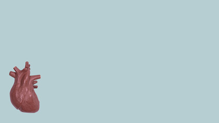 Banner with human heart minimalism