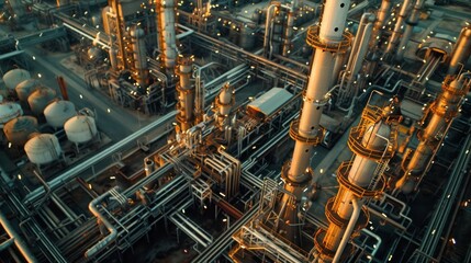 Aerial View of Industrial Refinery