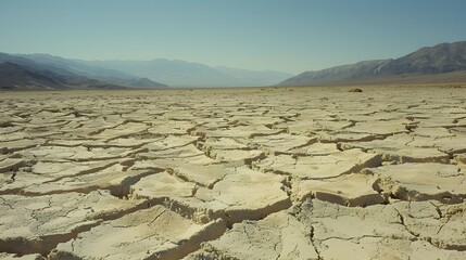 Fototapeta premium Dry cracked earth background, clay desert texture. 