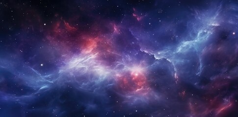 Obraz premium Vibrant Cosmic Cloud Nebula Illuminated by Stars in the Night Sky