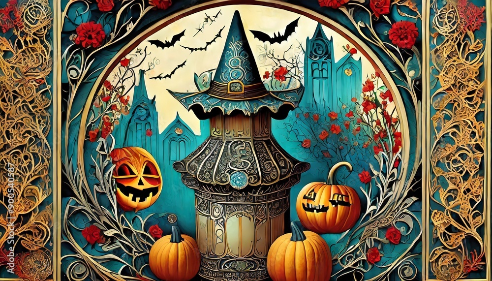 Poster halloween pumpkin background