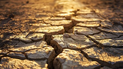 Dry cracked earth background, clay desert texture. 