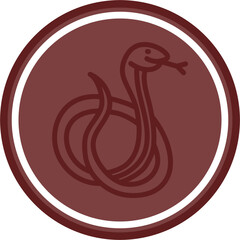 Snake Vector Line Double Circle Maroon