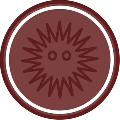 Sea Urchin Vector Line Double Circle Maroon