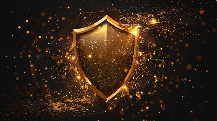Golden Shield with Glittering Network Design