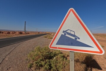 Triangle Slope Road Sign