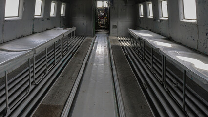 Interior of an abandoned airplane.