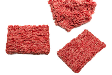 Fototapeta premium Chopped meat background. Top view.