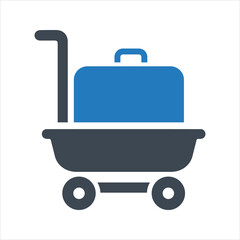 Platform truck icon. Trolley luggage icon