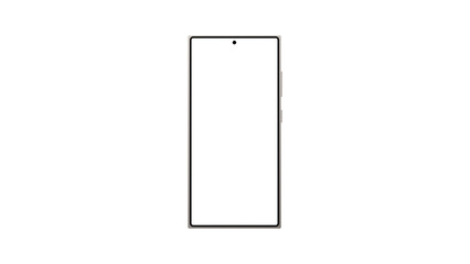 Smartphone blank screen on white background. PNG