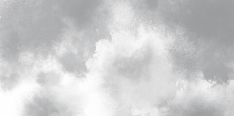 870Abstract white and gray isolated cloud cumulus clouds. Gray aquarelle painted realistic fog or mist smoky textured canvas design. White and ash messy wall stucco texture background.