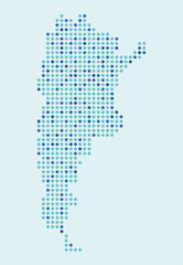 Colourful map of Argentina from dots