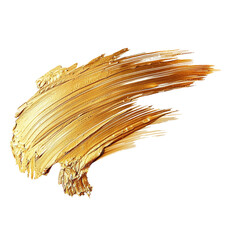 Elegant Gold Brush Stroke on White Background, Luxurious Artistic Design Element