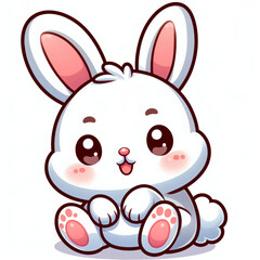 Cartoon image of a cute bunny, isolate, white background 