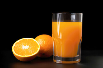 Fototapeta premium generated Illustration of glass of fresh orange juice