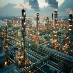 Fototapeta premium Refinery, oil industry, industrial production