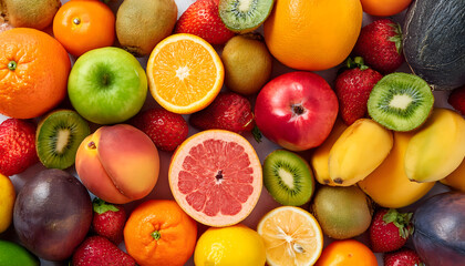A pile of fresh fruit as a backdrop