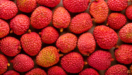 A lot of fresh litchis. pattern. background.