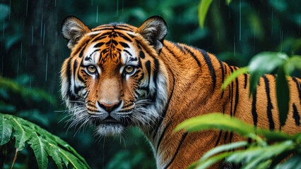 Fototapeta premium Bengal Tiger in the Rain Forest