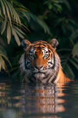 Majestic Tiger in the Wild Captured in Stunning Detail, Perfect for Wildlife Photography Enthusiasts and Nature Lovers