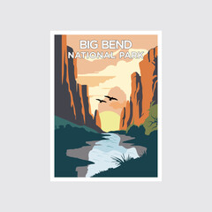 Big Bend National Park poster vector illustration design
