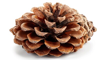 A detailed close-up of a pine cone showcasing its unique textures and rich brown hues, perfect for nature-themed projects.