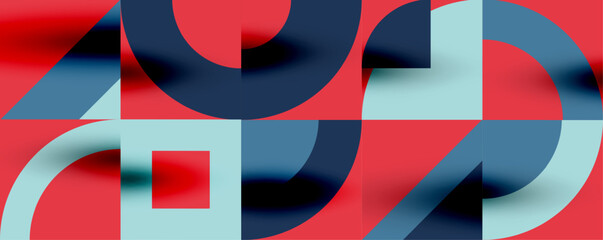 Obraz premium Neo memphis geometric pattern with circles, squares. Pop art abstract background for covers, banners, flyers and posters and other templates