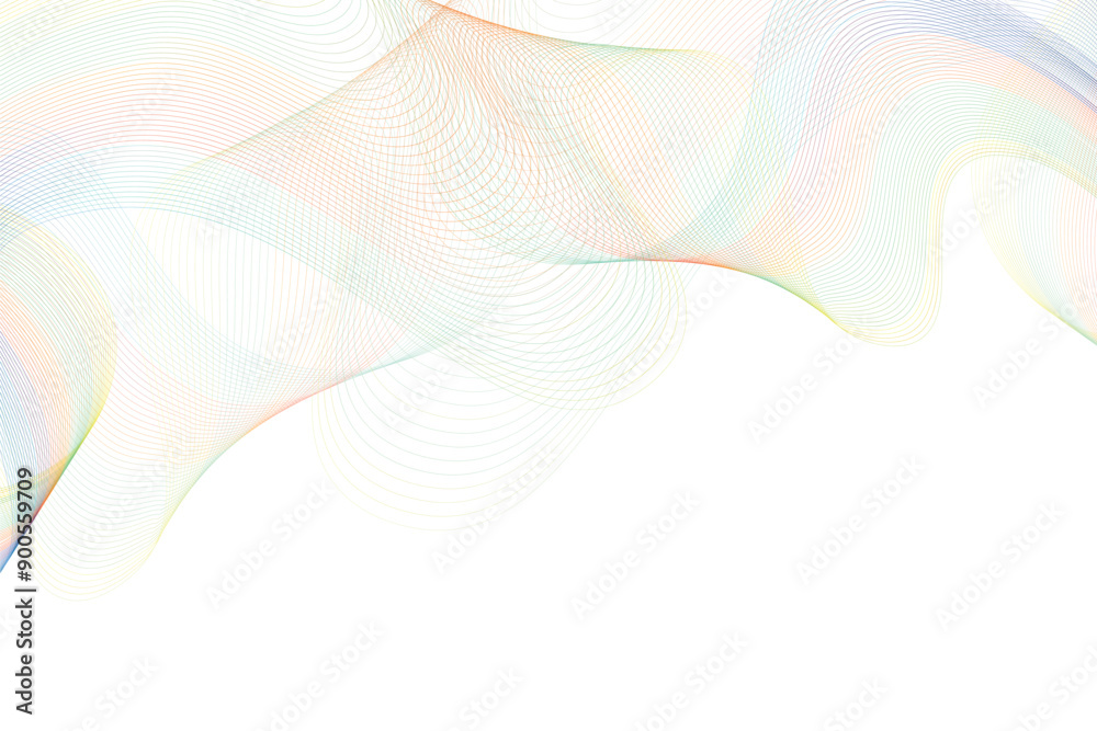 Wall mural gradient wave lines background.