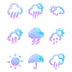 Obraz premium 天気予報のマーク、ホログラムなイメージ