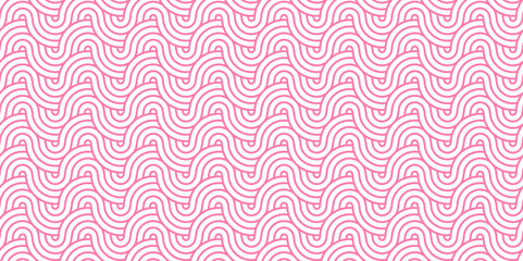 	
Vector overlapping Pattern Minimal diamond geometric pink color spiral line waves abstract wave line. seamless pink tile stripe overlap creative retro circle line fabric pattern white background.