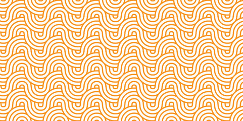 Abstract traditional geometric overlapping creative wave circle minimal lapping textile round vector texture. brown and white fabric element repeat swirl geometrical background..