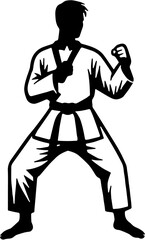 Silhouette of a Taekwondo Player Performing High Kick, Martial Arts Practice, Self-Defense Techniques, Fitness and Athletic Training, Korean Martial Arts, Sports Motivation, Dynamic Action Pose