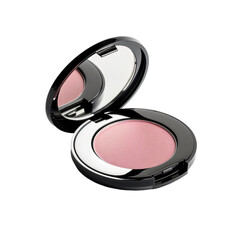 Blush Compact with a Mirror and Rosy Shades Isolated on White and Transparent Background