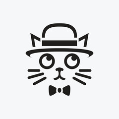 Minimalist cat logo, simple and elegant. Vector illustration