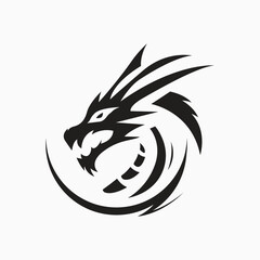 Minimalist dragon logo, simple, elegant. Vector illustration