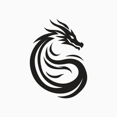 Minimalist dragon logo. Vector illustration
