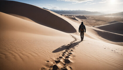 Sand Dunes Wanders in Rainy Winter: The Adventurer's Odyssey Immersed in Landslide