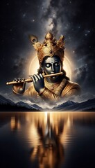 Naklejka premium Portrait of Lord Krishna