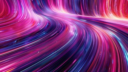 Holographic light trails in a vibrant color palette