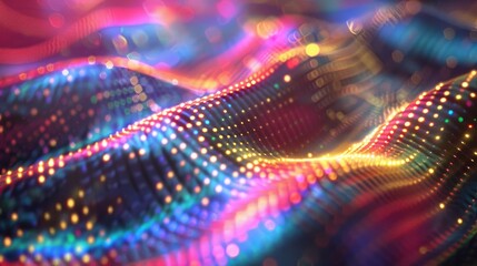 Holographic mesh with shifting light patterns