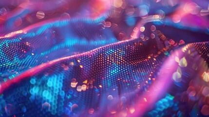 Holographic mesh with shifting light patterns