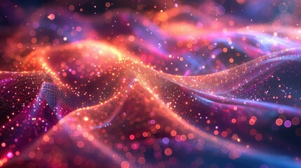 Obraz premium Holographic mesh with shifting light patterns