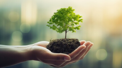 Ecology, protection of natural environment, earth day concept. Neural network ai generated art